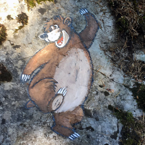 Baloo, peinture sur rochers