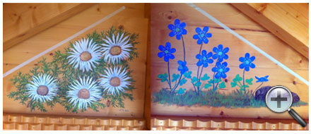 Fleurs sur bois