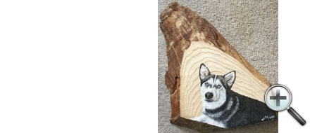 Chien sur bois