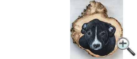 Chien sur bois