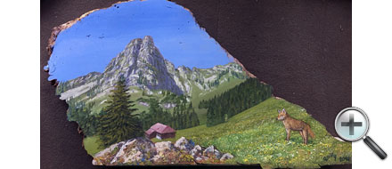 Paysage de montagne et renard
