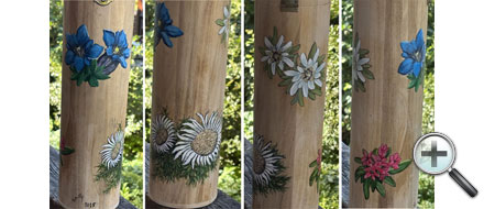 Tube de bois fleuri