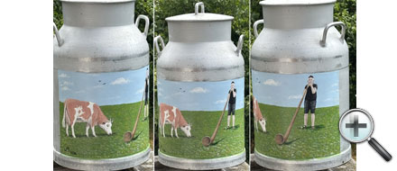 Vache et armailli sur boille