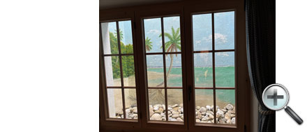 Fresque paysage exotique dans un saut de loup