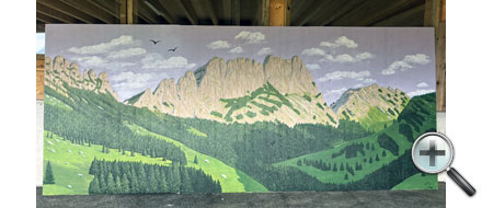 Décors pour club Yodleurs Jaun - 9 x 3 m