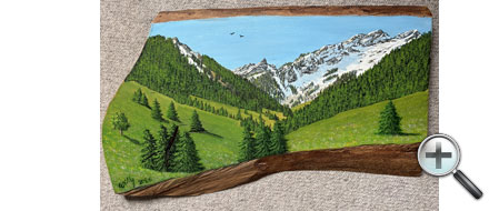 Paysage sur vieux bois