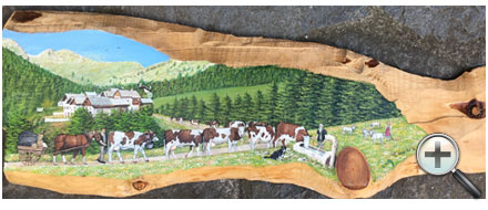 Poya sur planche de bois