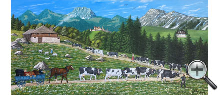 Poya avec Moléson et château de Gruyères