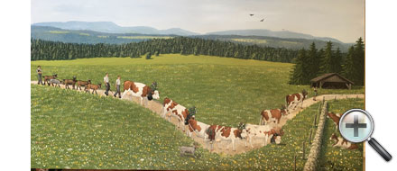 Poya avec vaches et chèvres
