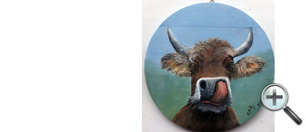 Vache sur bois