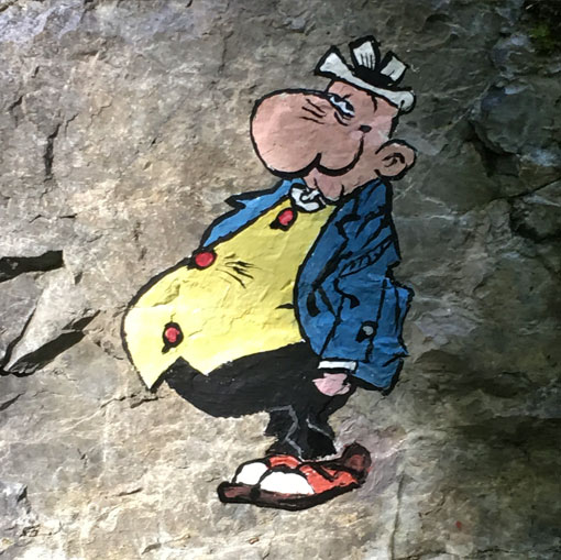 Achille Talon, peinture sur rochers