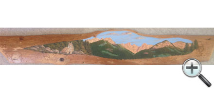 Lynx et paysage sur bois