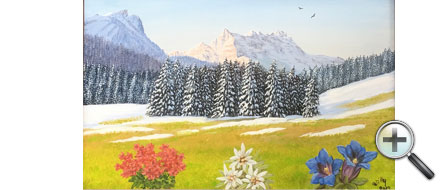 Dents du midi et fleurs