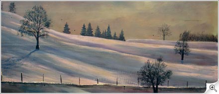 Paysage d'hiver sur plateau