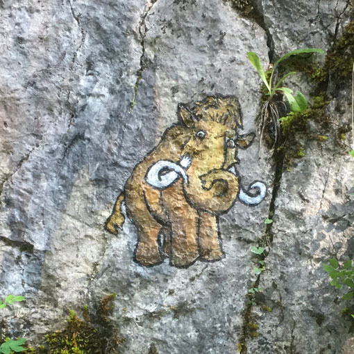 Manny - L'ère de glace, peinture sur rochers