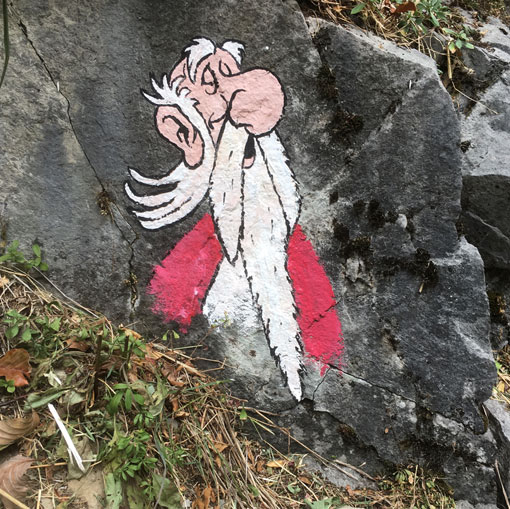 Panoramix, peinture sur rochers