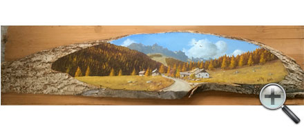 Paysage d'automne sur planche