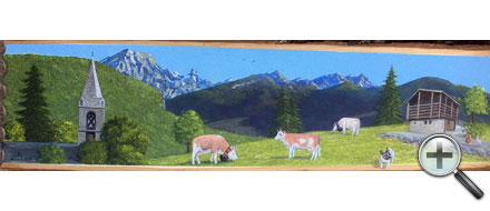 Paysage de montagne et vaches