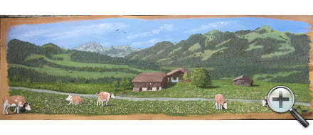 Paysage de montagne et vaches