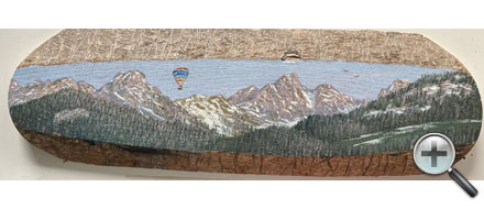 Panorama de Château-d'Oex avec montgolfière