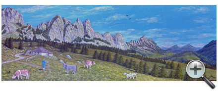 Le peintre en action dans le décor