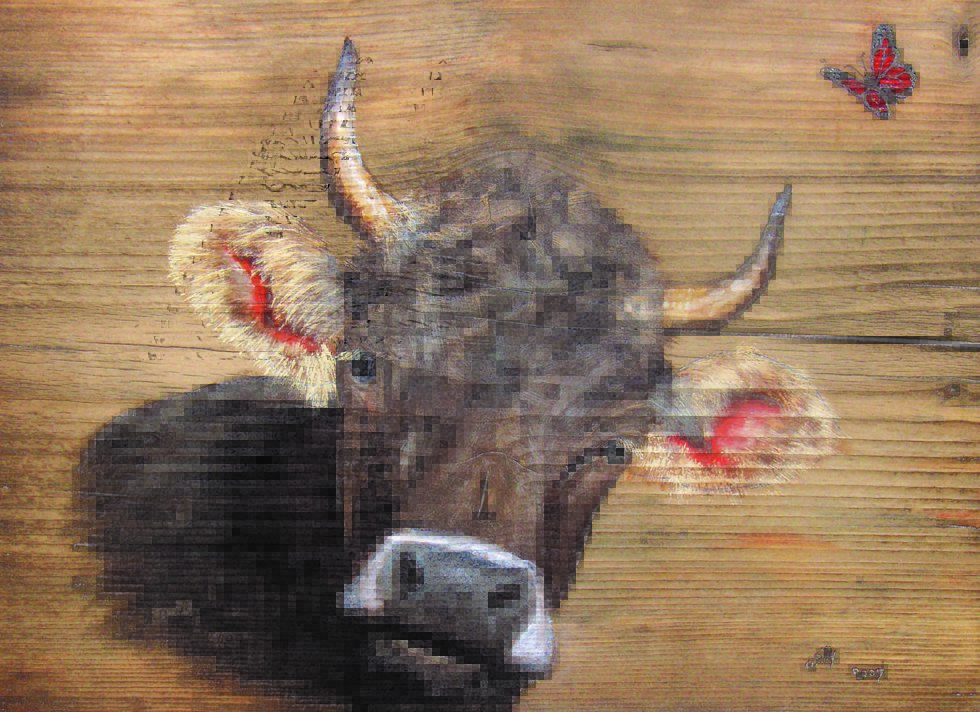 Vache et papillon