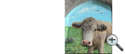 Tête de vache, huile sur bois